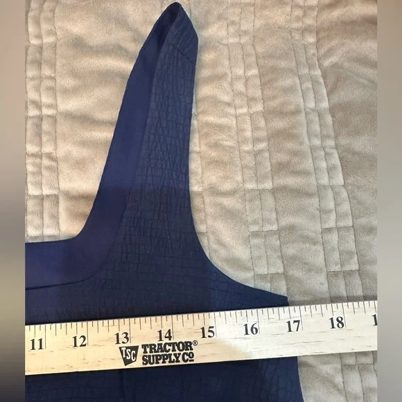 Anthropologie dress XS navy blue square neck seersucker Sleeveless Button-Down - Picture 15 of 16